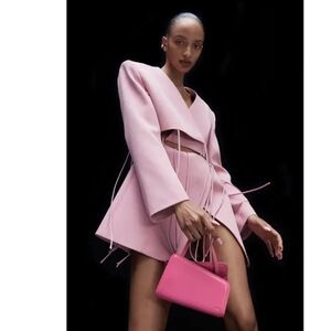 YUZEFI Chic Pink leather Bag